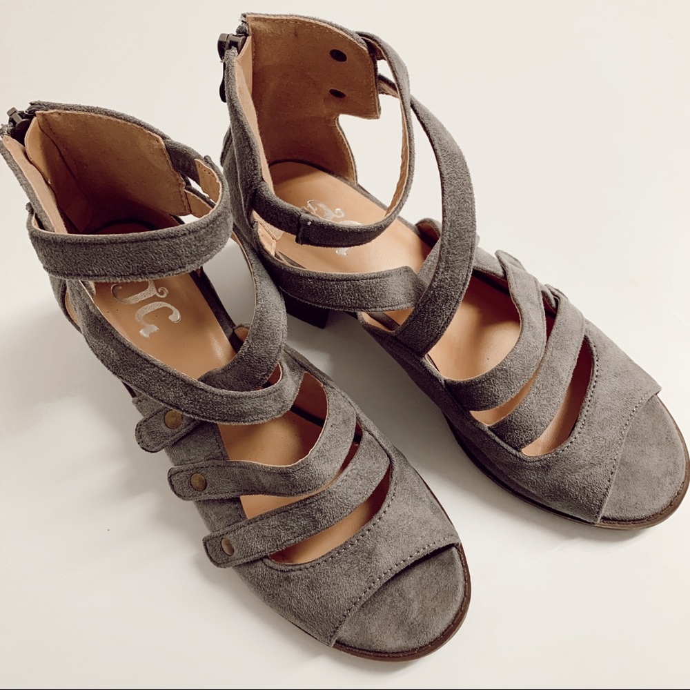 Strappy Faux Suede Heels